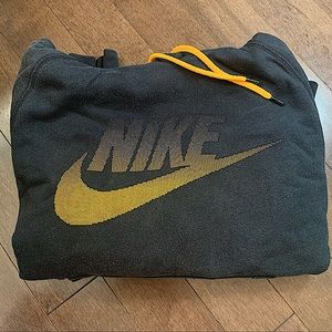 EUC NIKE YELLOW/BLACK LOGO HOODIE MENS MEDIUM